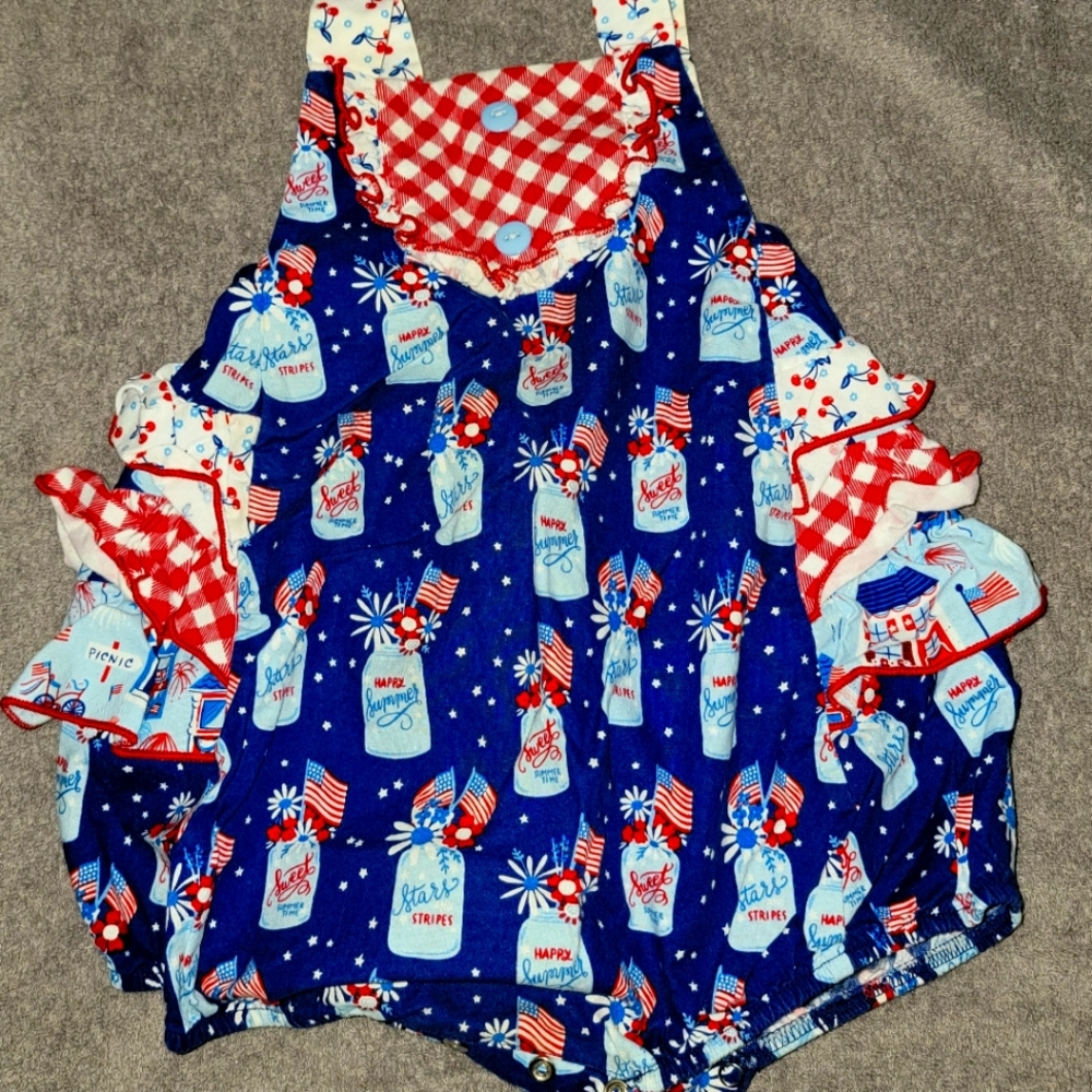 July 4th RicRac and Ruffles bubble